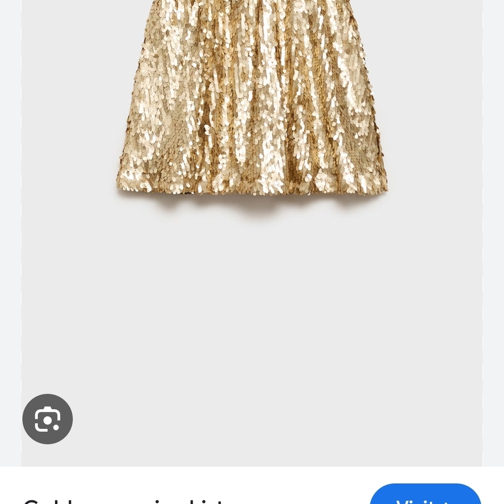 Mango Gold Sequin Kids Skirt